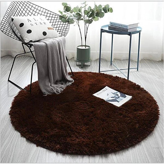 Fluffy Plush Round Carpet - Hemkonst