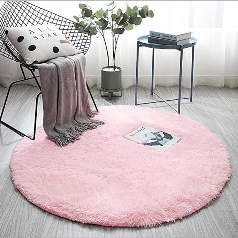Fluffy Plush Round Carpet - Hemkonst