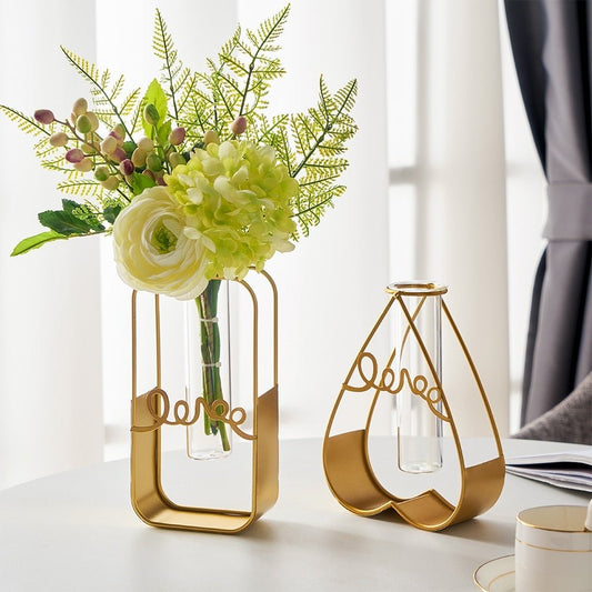Nordic Golden Glass Vase - Hemkonst