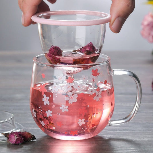 Sakura Cherry Glass Mug - Hemkonst