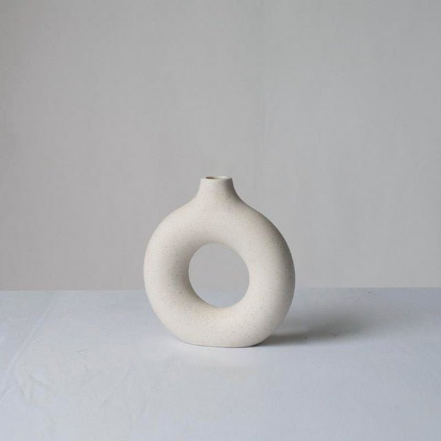 Black & White Round Hollow Vase - Hemkonst