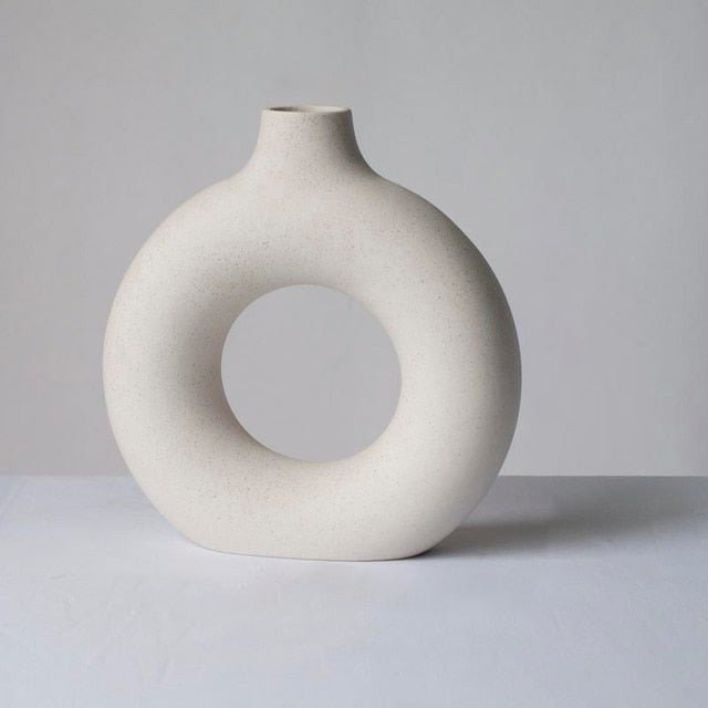 Black & White Round Hollow Vase - Hemkonst