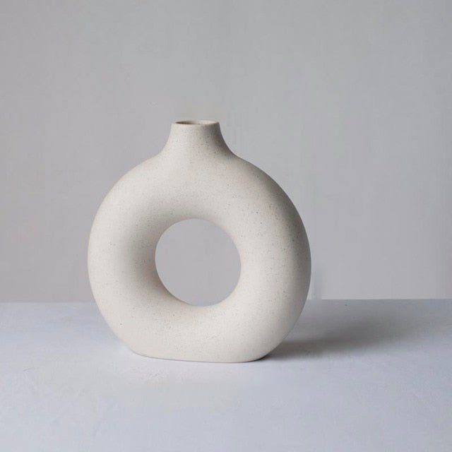 Black & White Round Hollow Vase - Hemkonst