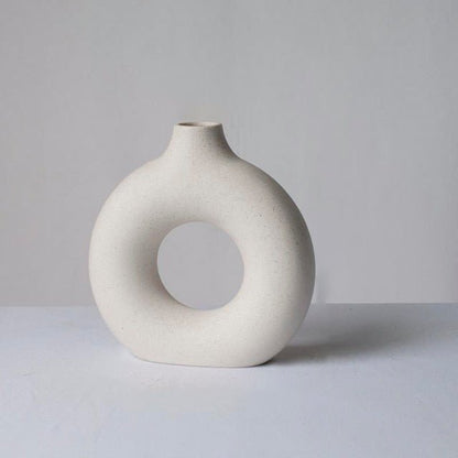 Black & White Round Hollow Vase - Hemkonst