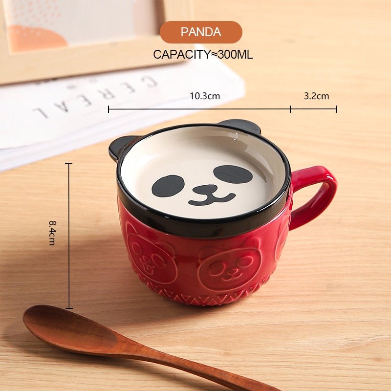 Ceramics Cute Shiba Inu Coffee Mug with Lid - Hemkonst