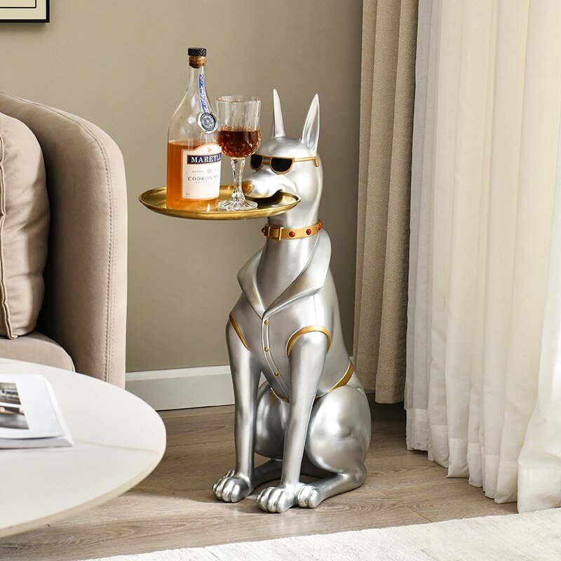 Cool Doberman Butler with Tray - Hemkonst