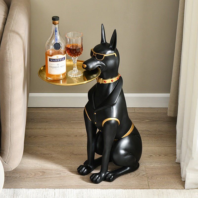 Cool Doberman Butler with Tray - Hemkonst