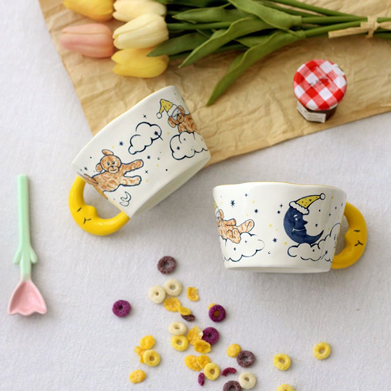 Cute Bear Moon Ceramic Mug - Hemkonst