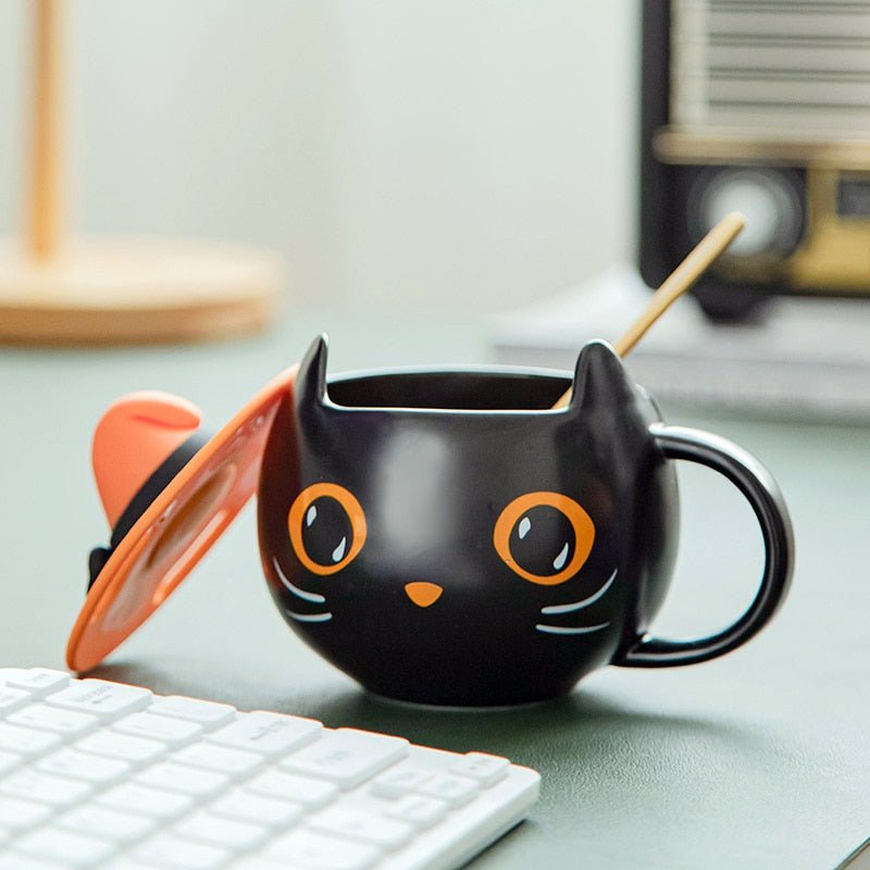 Cute Mysterious Black Cat Coffee Mug - Hemkonst