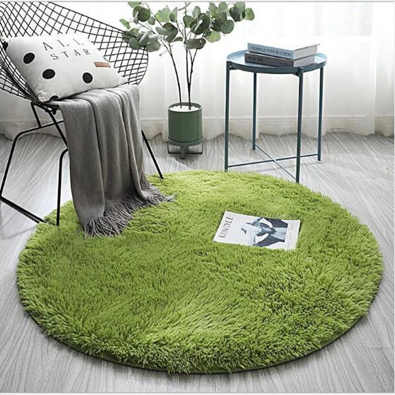 Fluffy Plush Round Carpet - Hemkonst