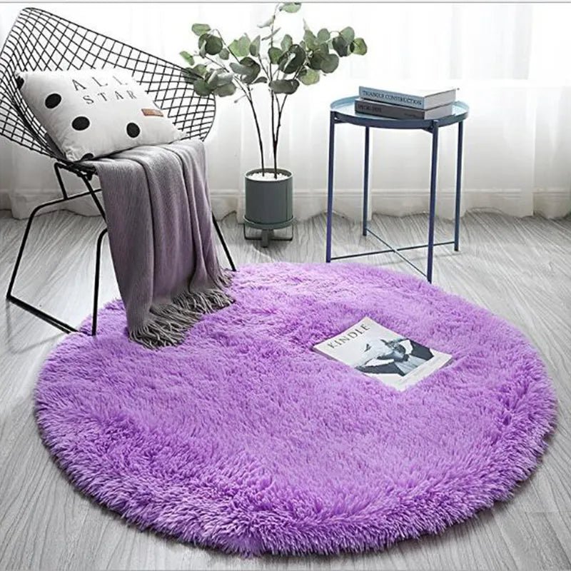 Fluffy Plush Round Carpet - Hemkonst