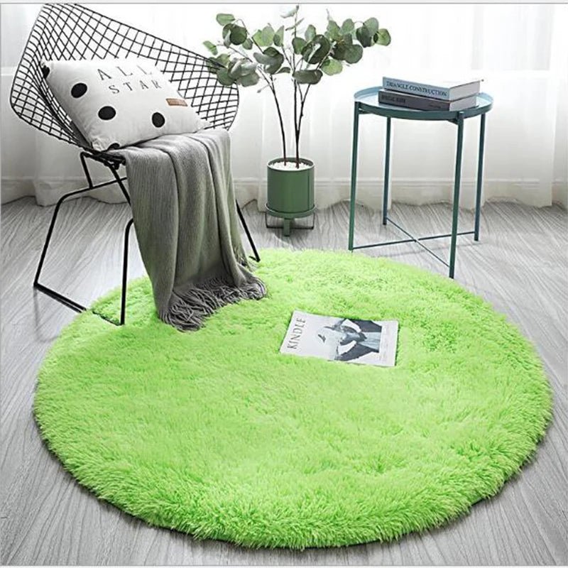 Fluffy Plush Round Carpet - Hemkonst