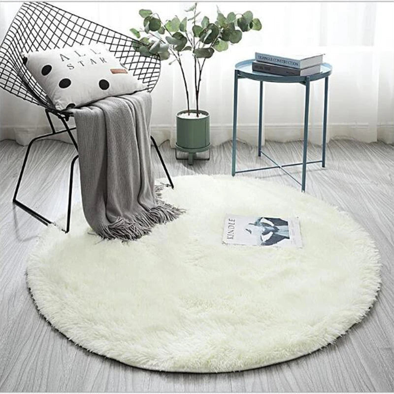 Fluffy Plush Round Carpet - Hemkonst