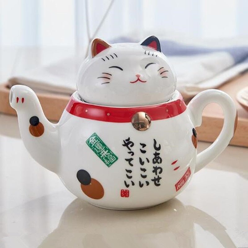 Fortune Cat Ceramic Tea Set - Hemkonst