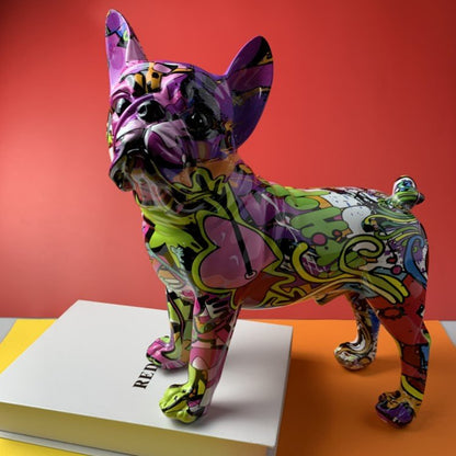 Graffiti French Bulldog Statue - Hemkonst