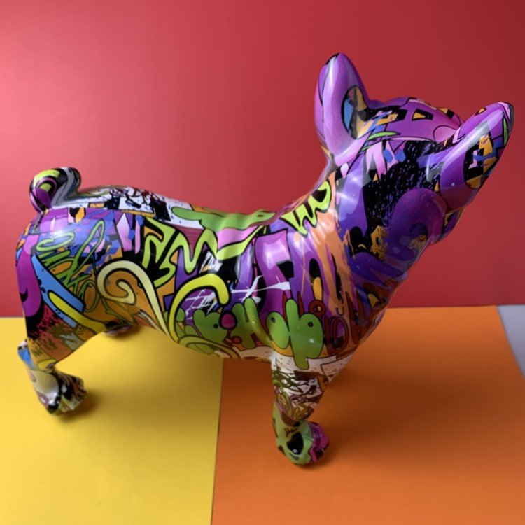 Graffiti French Bulldog Statue - Hemkonst