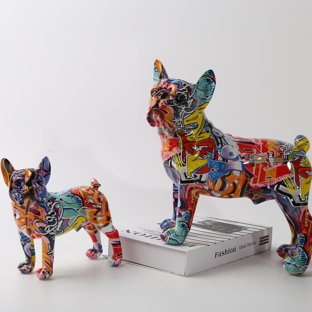 Graffiti French Bulldog Statue - Hemkonst