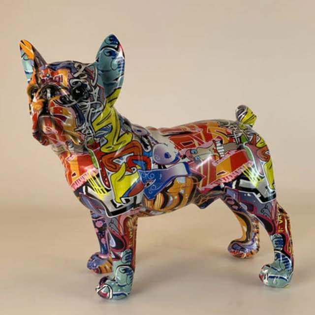 Graffiti French Bulldog Statue - Hemkonst