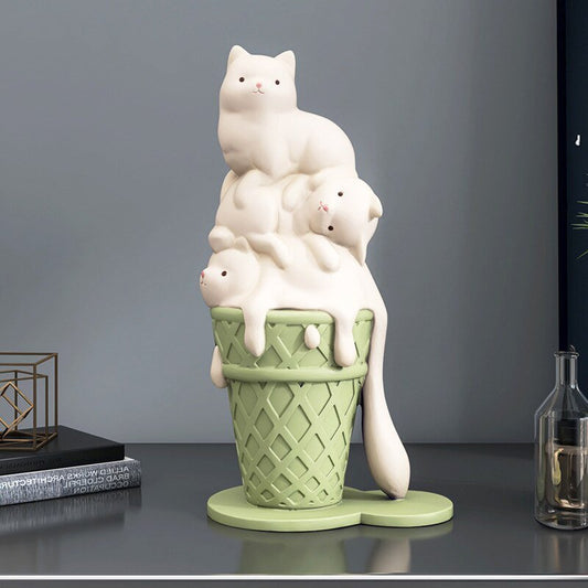 Ice Cream Cat Sculpture - Hemkonst