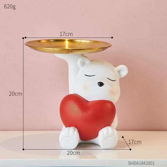 Love Heart Polar Bear Storage Tray - Hemkonst