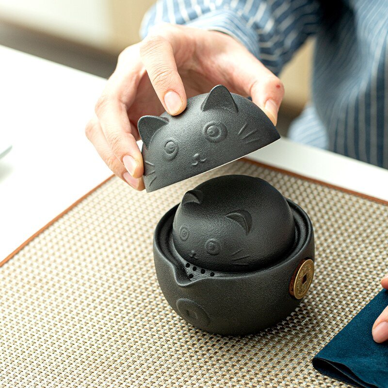 LUWU Ceramic Portable Travel Teapot Set - Hemkonst