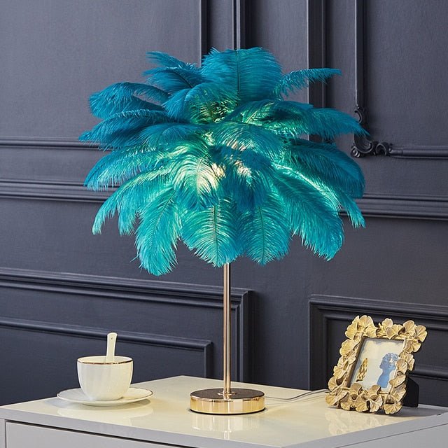 Feather sale table lamp