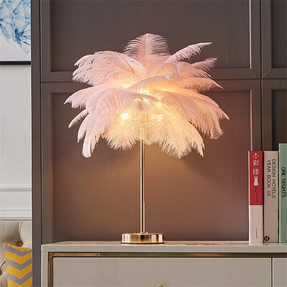 Nordic Feather Table Lamp (Straight Stand) - Hemkonst