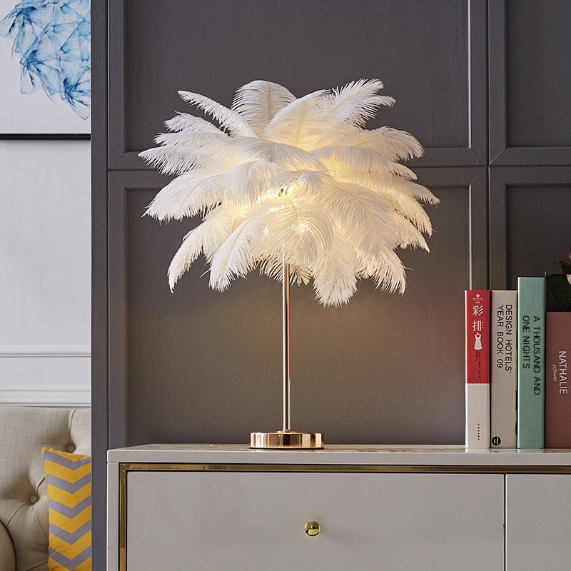 Nordic Feather Table Lamp (Straight Stand) - Hemkonst