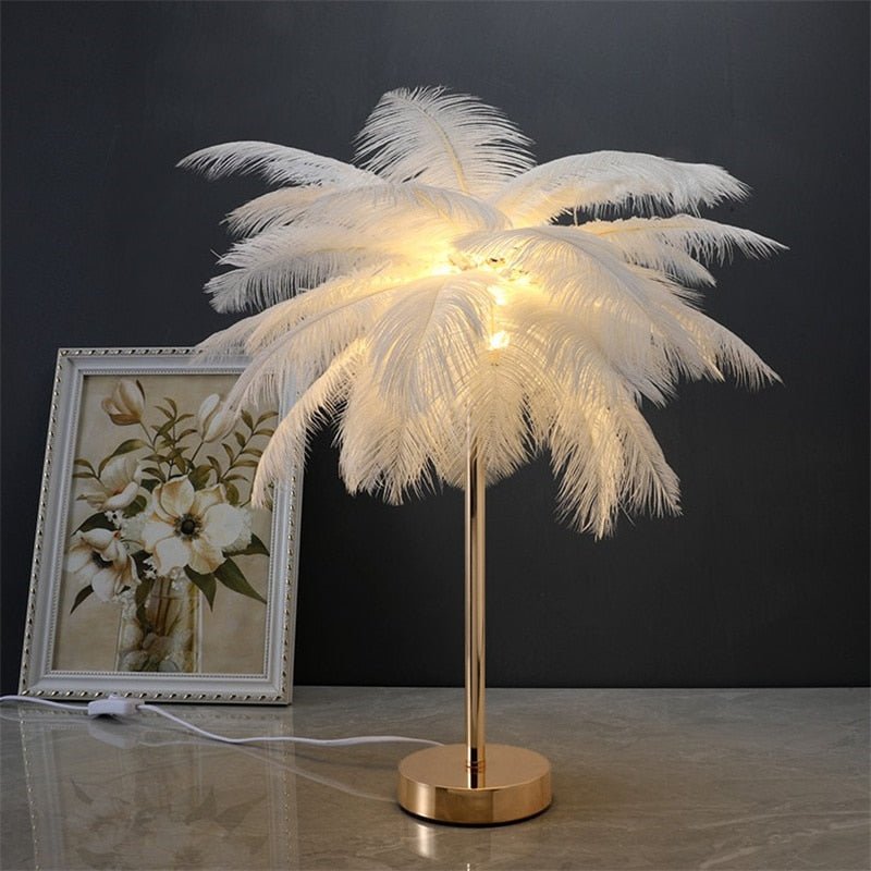 Nordic Feather Table Lamp (Straight Stand) - Hemkonst