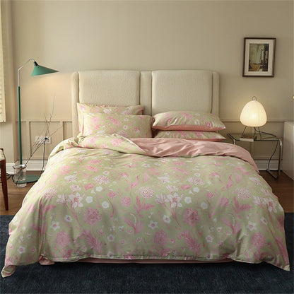 Pink Pastoral Flowers Bedding Set - Hemkonst