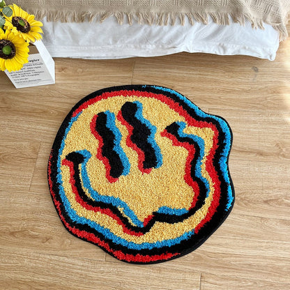 Trippy Smile Face Rug - Hemkonst