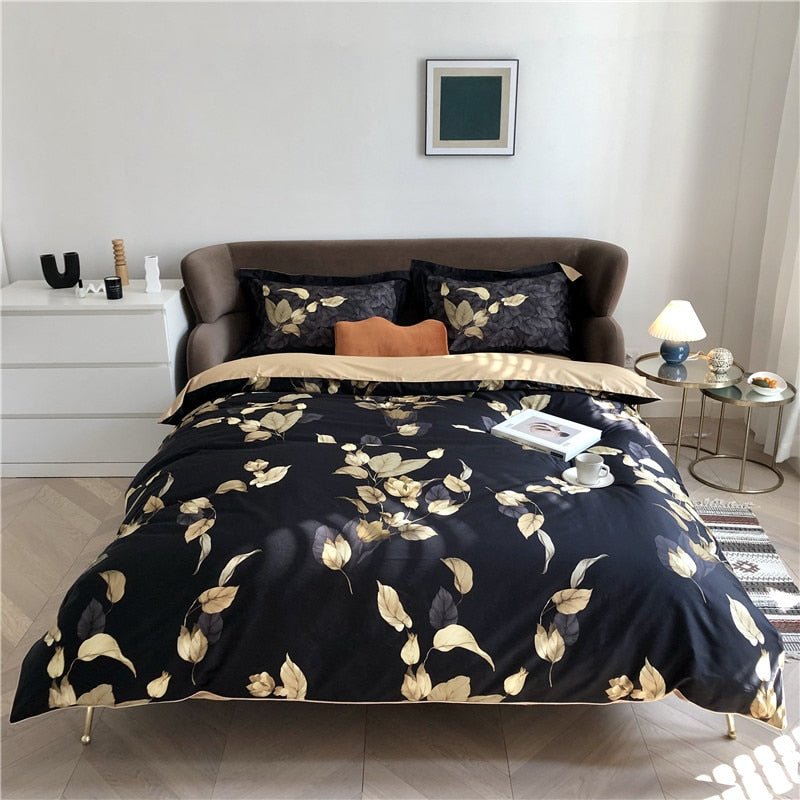 Tropical Leaves Flowers Bedding Set - Hemkonst