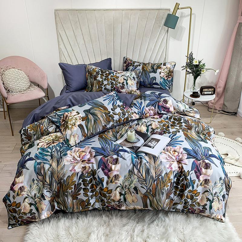 Tropical Leaves Flowers Bedding Set - Hemkonst