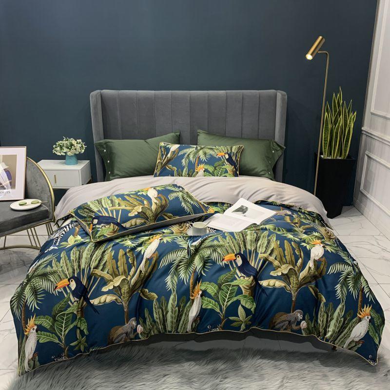 Tropical Leaves Flowers Bedding Set - Hemkonst